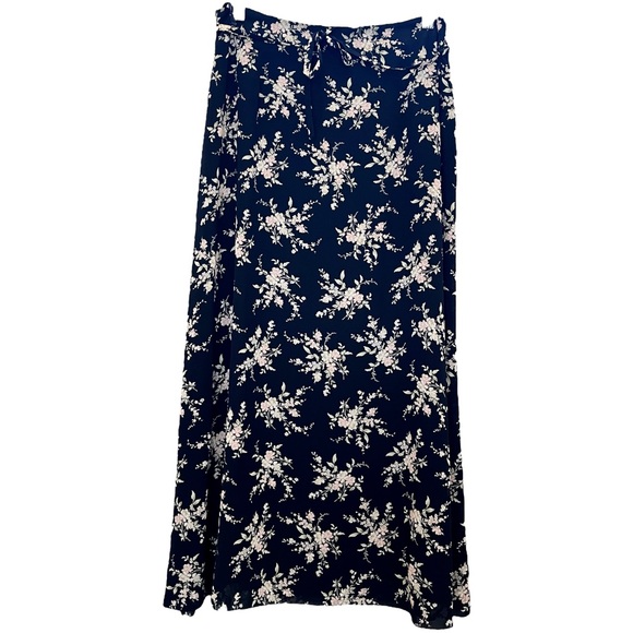 Liz Claiborne Dresses & Skirts - Liz Claiborne Classics Vintage Black Floral Gold Maxi Full Skirt Poly size 12